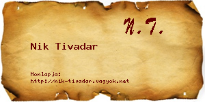 Nik Tivadar névjegykártya